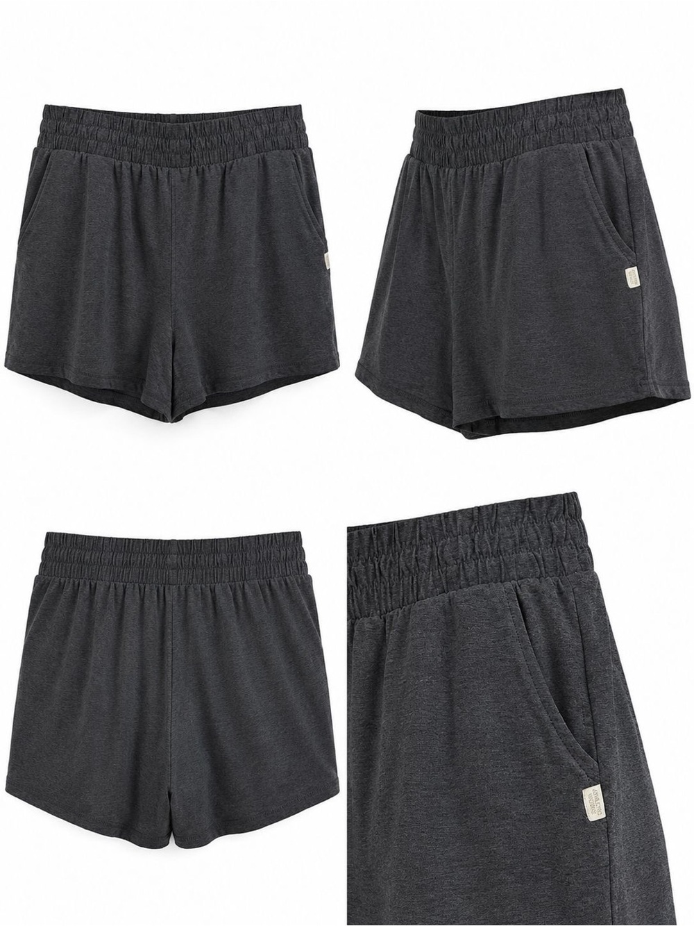 Athletic Works Dark Gray Elastic Waist Athletic Shorts - Picture 2 of 9